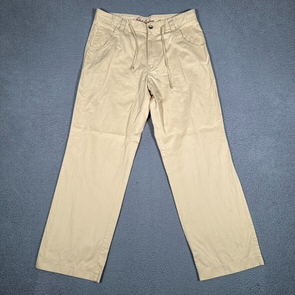 Robert Graham Pants Mens XL Yellow Straight Fit Lounge Relaxed Drawstring Casual